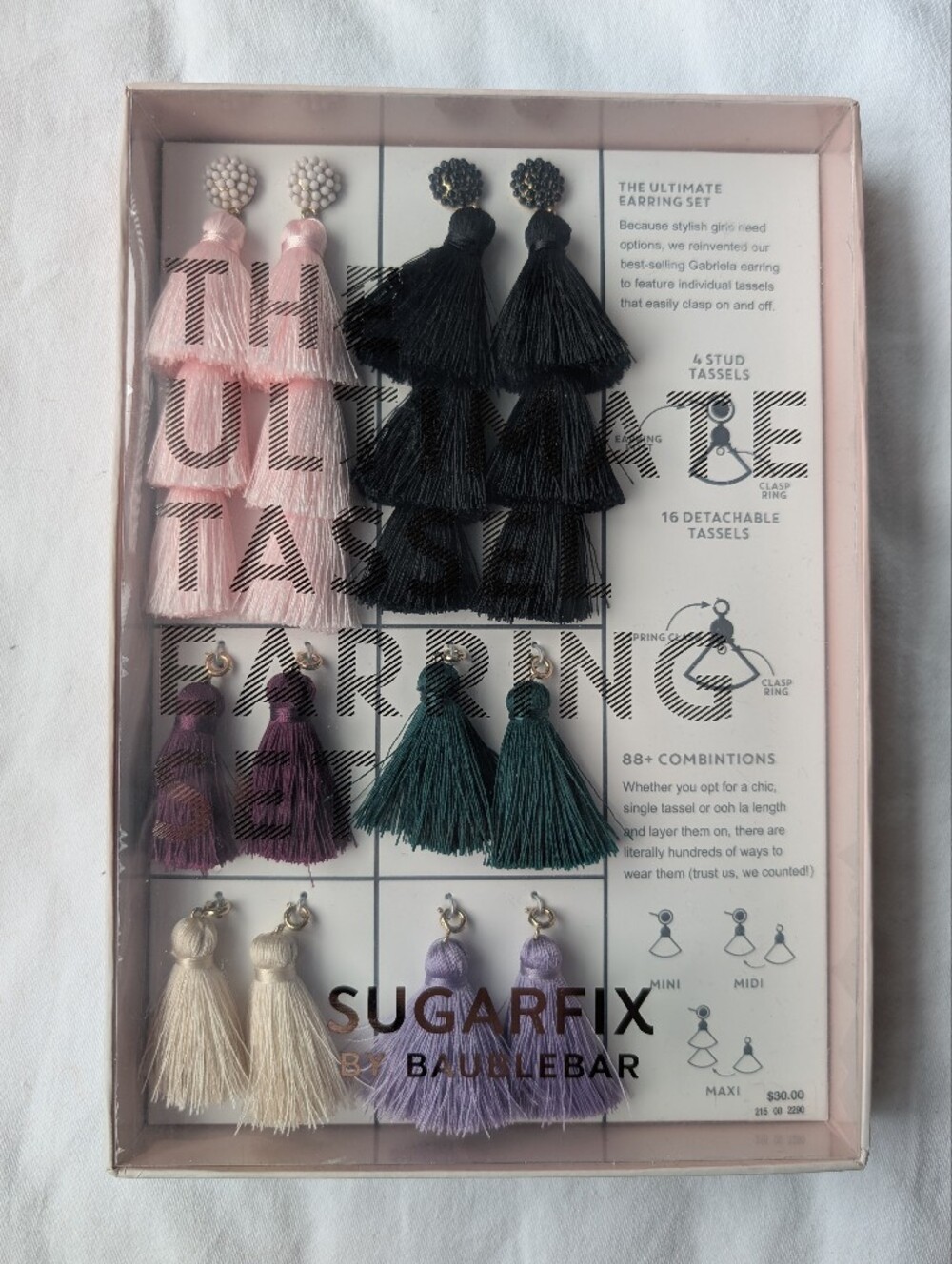 Baublebar For SugarFix Tassel Earrings Set – Mixed Colors 88+ Combinations